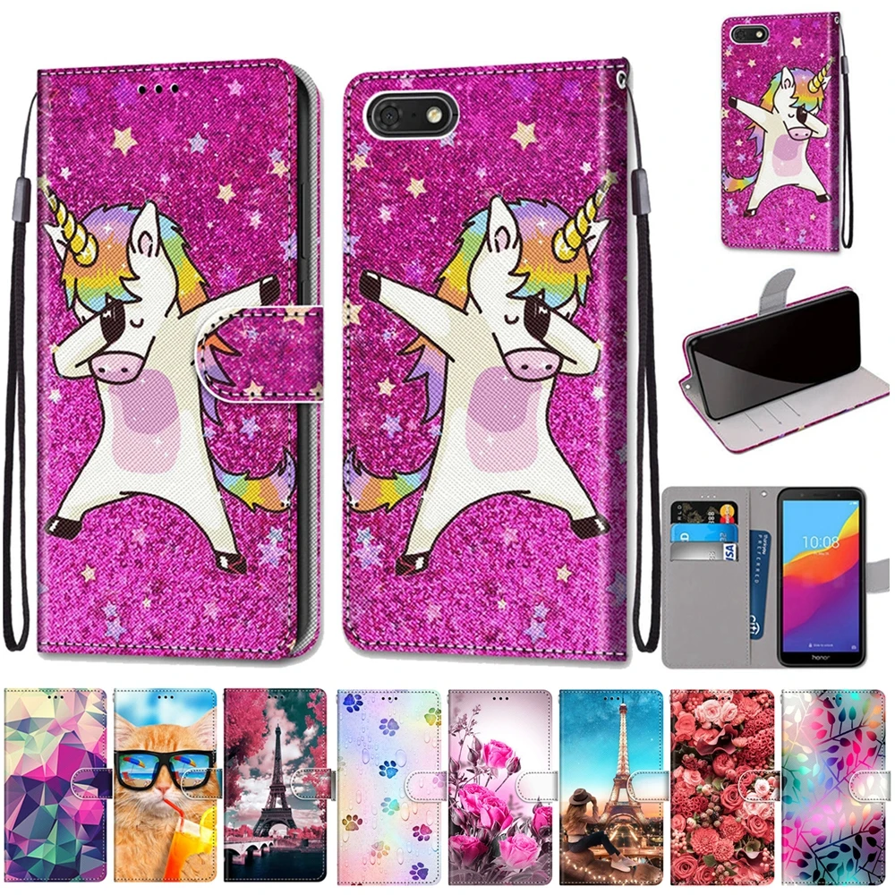 Кожаный чехол для Huawei Y5 Prime 2018 книжка бумажник Магнитный телефона Y6 Y7 Y9 2019