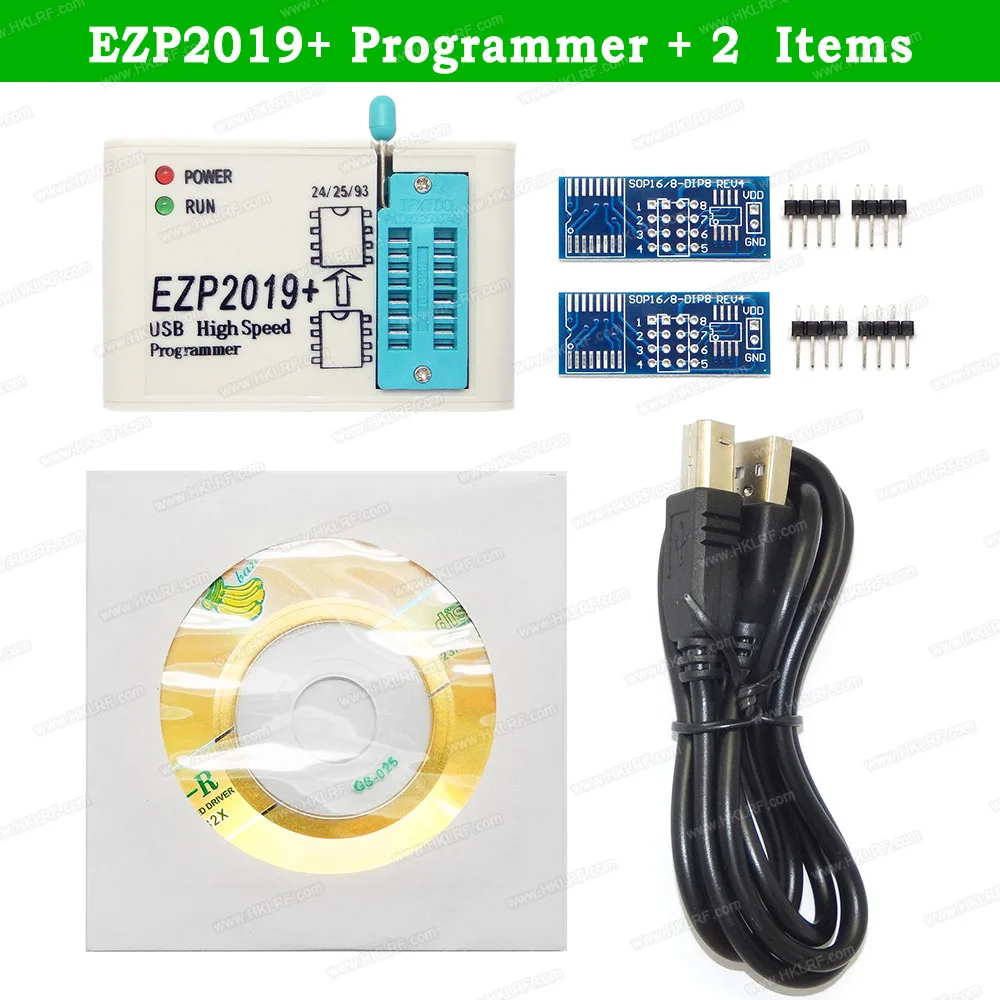 EZP2019+ высокоскоростной USB SPI программатор поддержка 24 25 26 93 EEPROM 25 Flash биос+ 6 адаптеров с адаптером 1,8 в