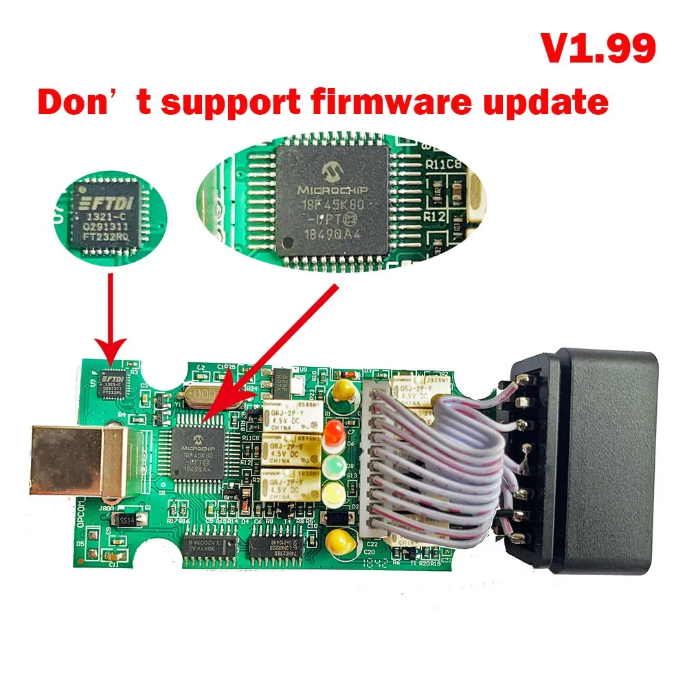 V1.99 V1.99 V1.95 OP-COM с PIC18F458 OBD2 Авто диагностический инструмент OBD2 сканер OP-COM/OPCOM для OPEL VAUXHALL поддержка флэш-прошивки - Цвет: V1.99