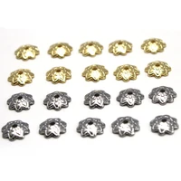 100pcs gold silver color stainless steel bead caps for jewelry making diy end cap beads for handmade diy bracelet accessories