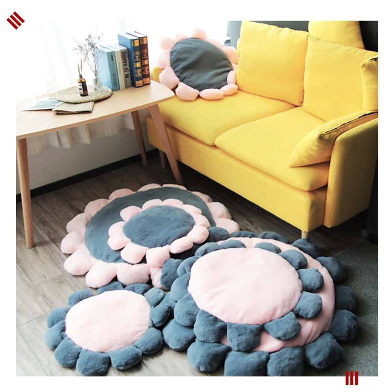 

Pet round flower pet mat rabbit hair flower floor mat cat's nest dog seat mat flower carpet
