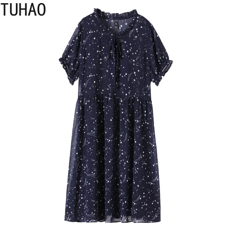 

Шифоновое платье для мамы TUHAO, элегантное офисное платье для женщин 2020 размера плюс 10XL 9XL 8XL 7XL, женские летние платья с принтом WM64