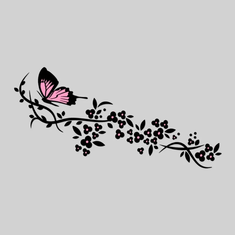 

2Pcs/Set 30cm*11cm 3D Butterfly Flower Car Sticker Red&Pink Personality Lanmei Hood Bodywork Lahua Decoration Universal 2020NEW