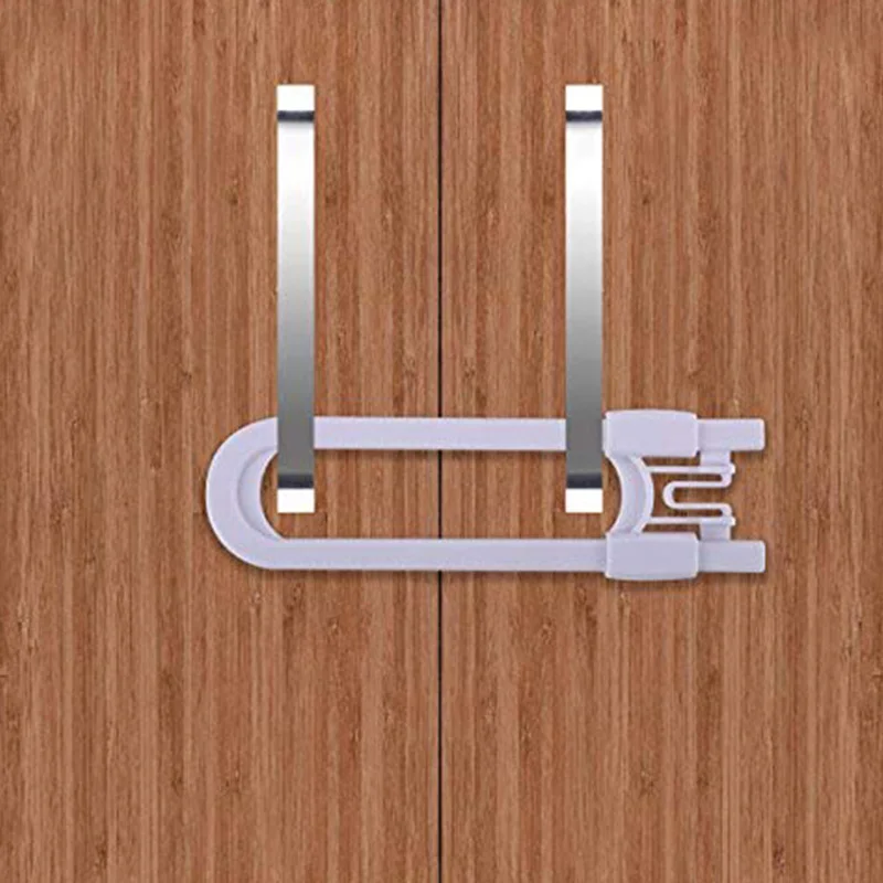 

10Pcs Sliding Cabinet Locks - Proofing Cabinets with Adjustable Child Safety Lock Handles Doors Storage Door Cupboard