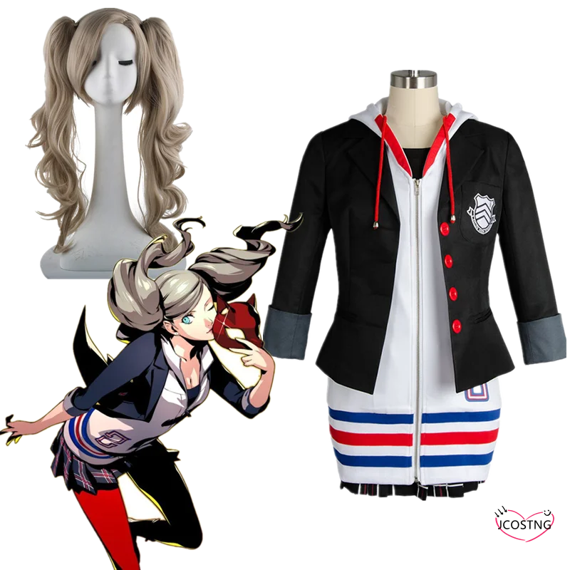 Аниме Косплей Костюм Полный комплект Persona 5 Анна такамаки парик Рождество
