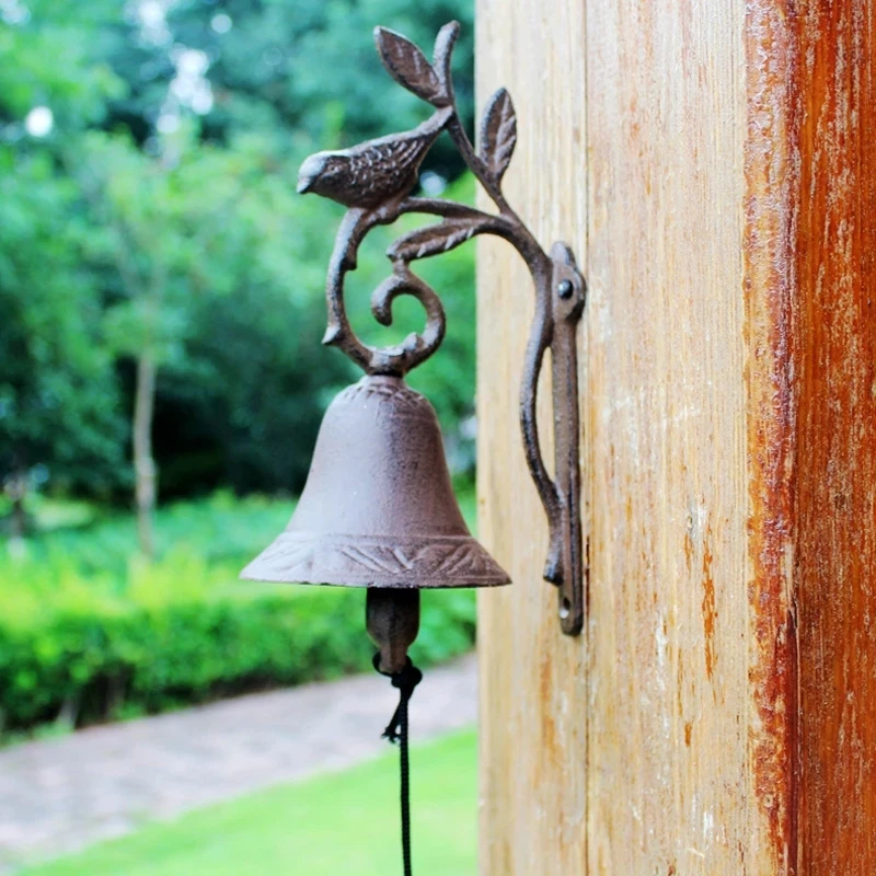 

Cast Iron Doorbell-Lovely Bird Decor Bells Manually Shaking Dinner Bell-Wall Mounted Bell for Indoor Outdoor Front Porch