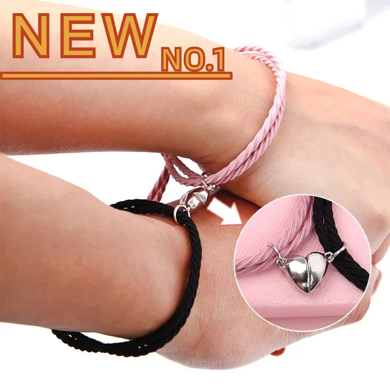 

1 Pair Adjustable Couple Bracelets Charm Bracelet Magnet Bracelets for Women Classic Toggle-clasps Luxury Chain & Link Bracelets