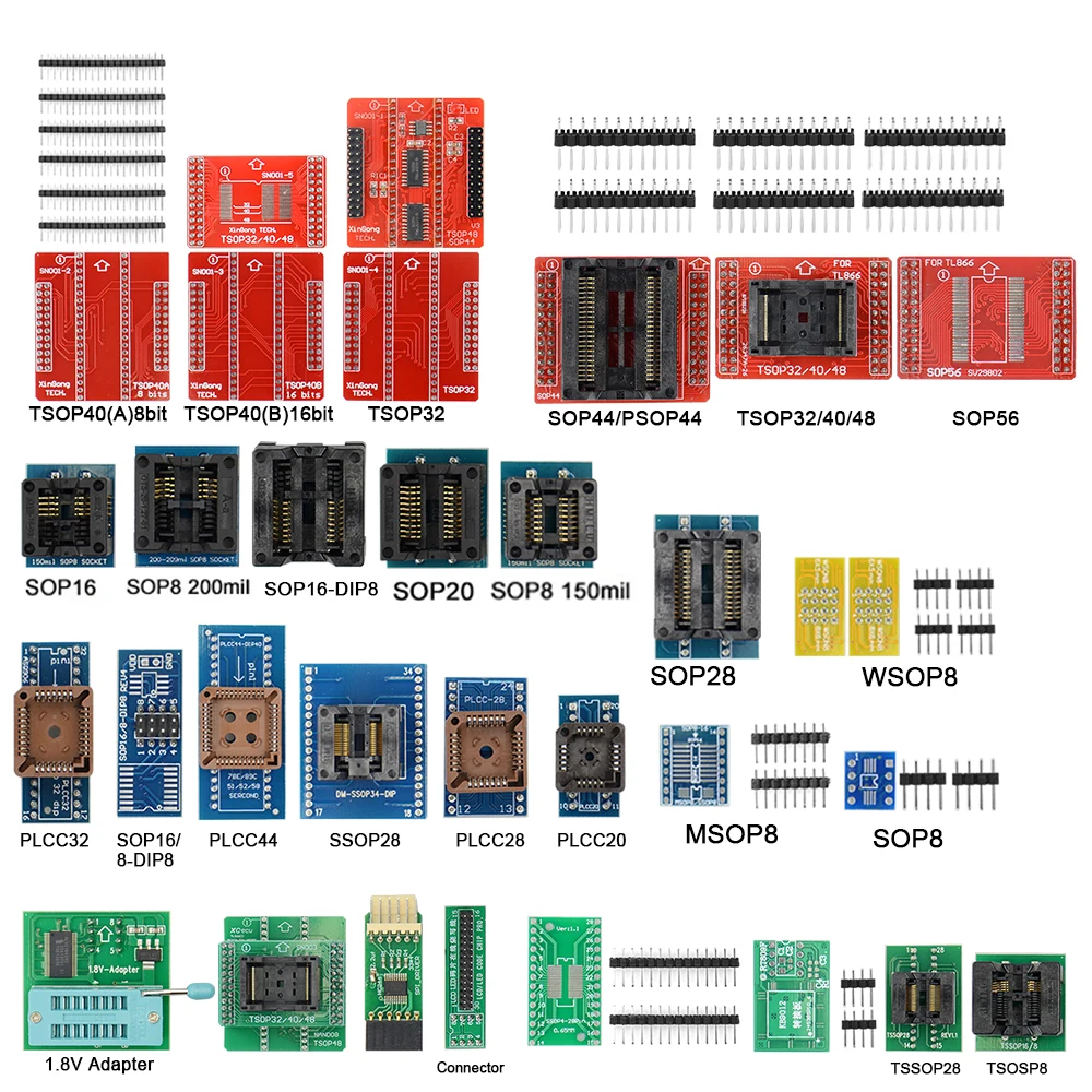 2021 новейший V10.8 TL866II Plus универсальный программатор nand flash AVR PIC Bios USB с 37 шт.