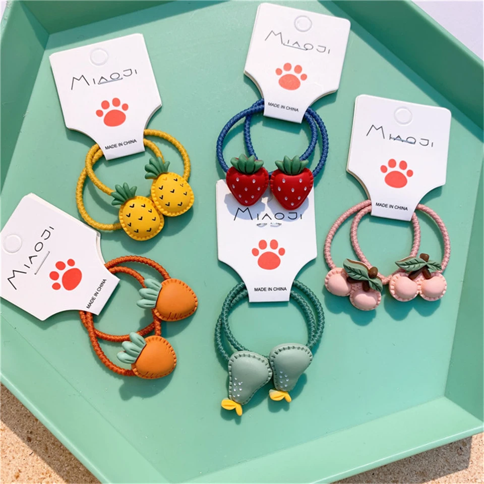 

New Design Wholesale Promotion Sale Children's Cute Cartoon Elastic Hair Rope Baby Girl Small Hair Rings Kids Lovely Headwear