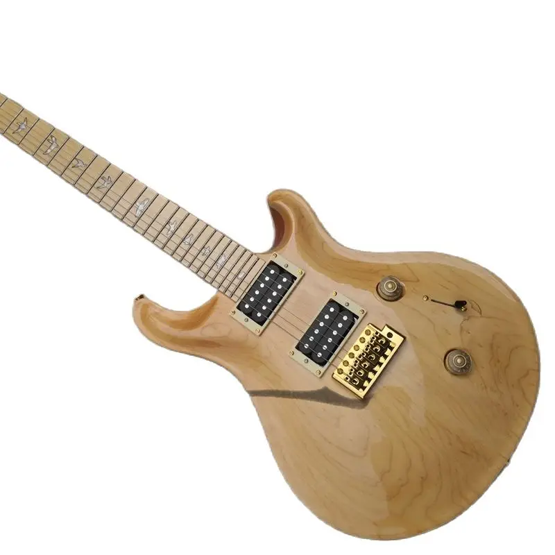 Электрическая гитара Cutosm, 6 струн, RS гитара, Кленовая твердая доска, резной корпус, искусственная Золотая тремоло