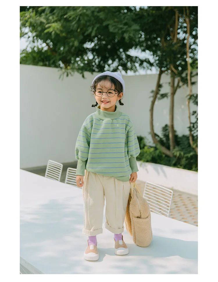 Autumn kids children solid color corduroy casual pants boys girls Grinding thicken trousers 1-6Y