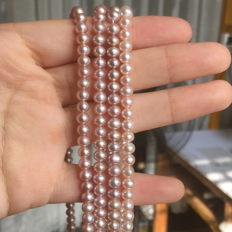 

Freshwater Pearl necklace Round shape with Size 5-5.5mm perfect luster for Jewelry DIY loose pearl strands