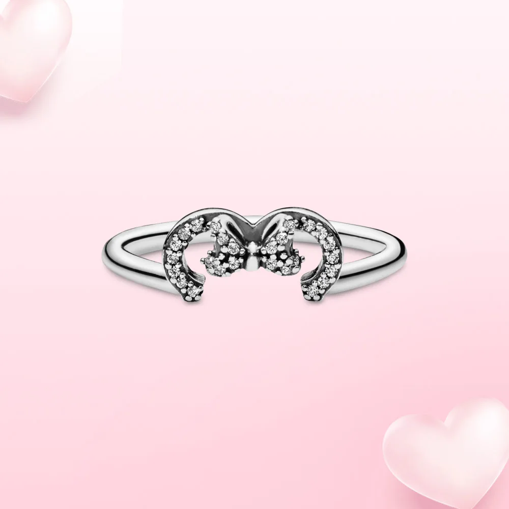 Кольцо из настоящего серебра 925 пробы бант кольцо в виде мыши ювелирные изделия