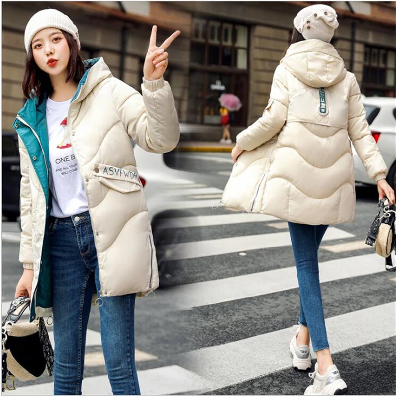 Женское зимнее пальто с капюшоном модель 2019 года тёплая Женская парка хлопковой