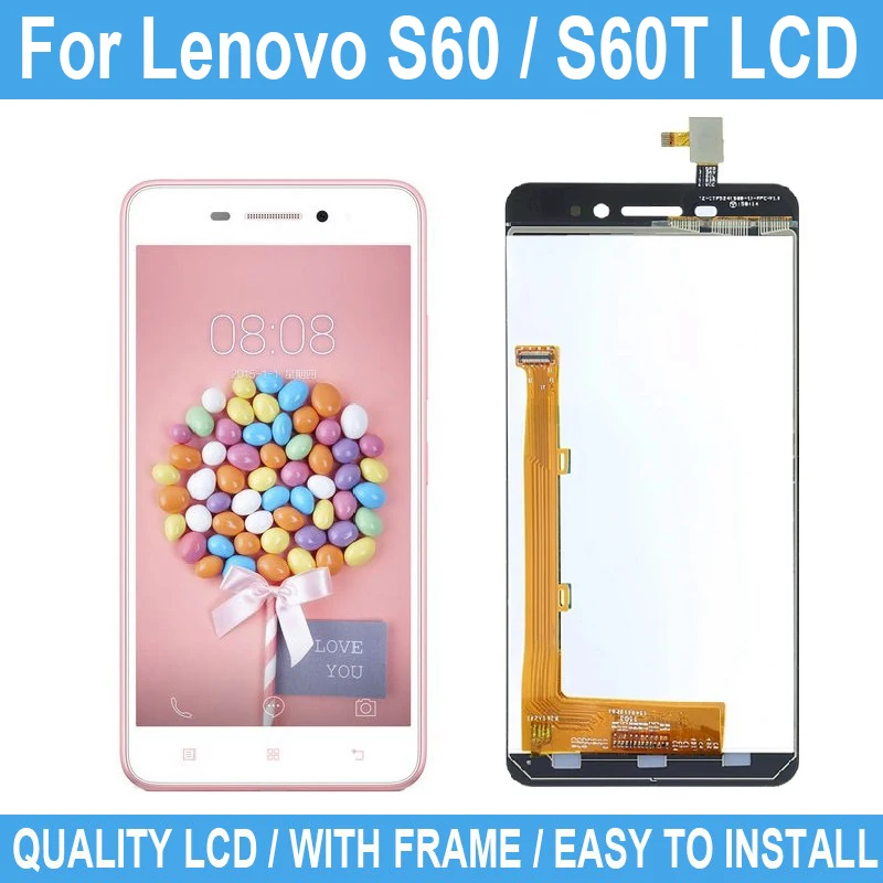 LCD For Lenovo S60 S60T S60W S60A Screen Touch Display With Frame Digitizer Assembly Replacement |