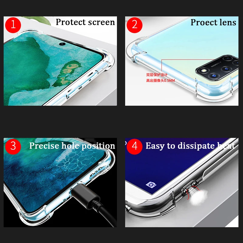 Полярное высококачественный защитный чехол для OPPO A72 прозрачный официальный