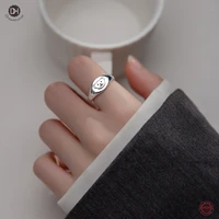 dreamhonor 2022 new hot sale 100 925 sterling silver glossy epoxy bear rings lucky open rings for women jewelry gift smt638