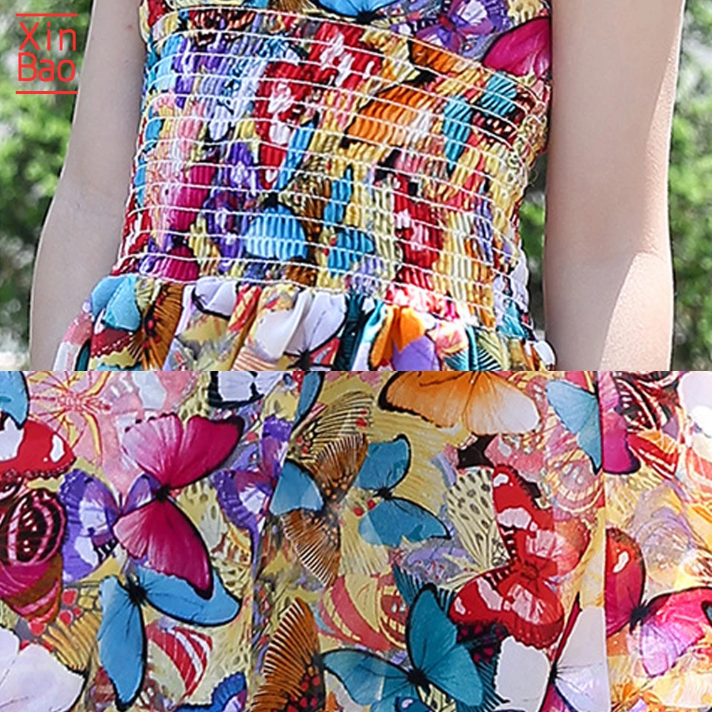 Детское платье принцессы XINBAO летнее пляжное с цветочным рисунком для девочек 6 10