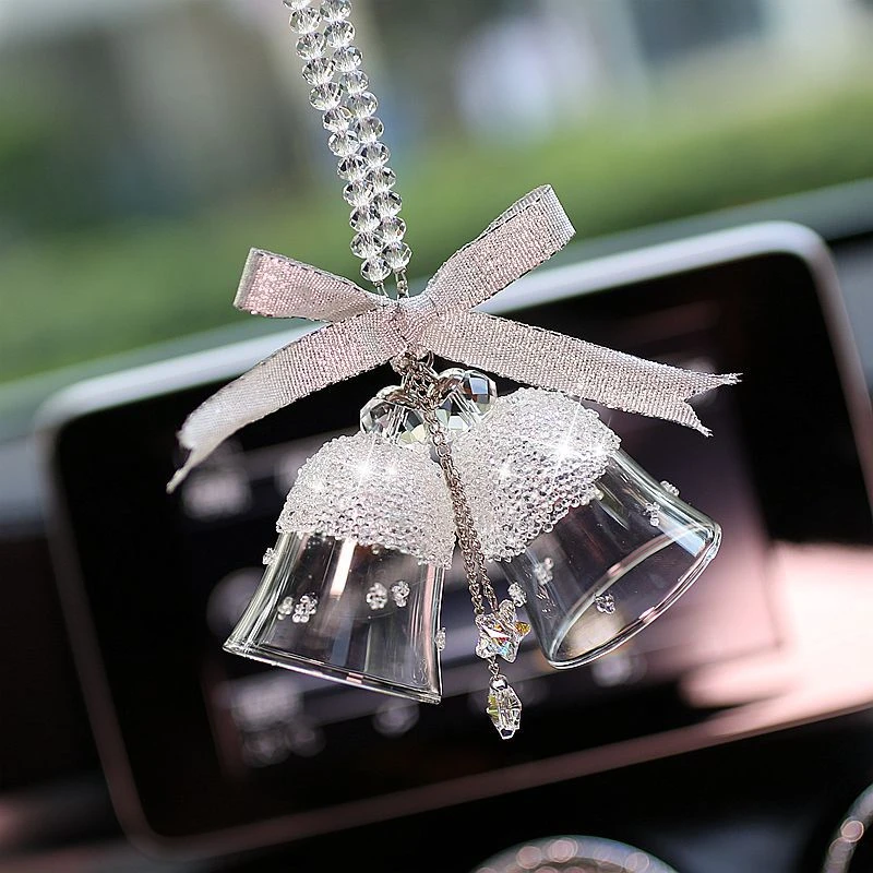

Car Fashion Crystal Wind Chime Decoration Pendant Elegant Feminine Car Accessories Rearview Mirror Pendant