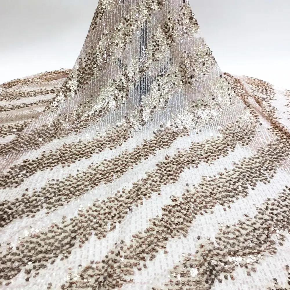 Ослепительный дизайн серебристое кружево с блестками ткань для французской Guinea