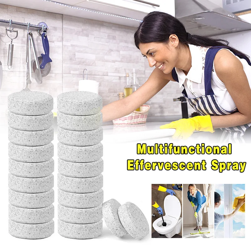 

Multifunctional Effervescent Spray Cleaner Tablets Home Cleaning Tool White Portable Glass Window Cleaner Household Cleaning