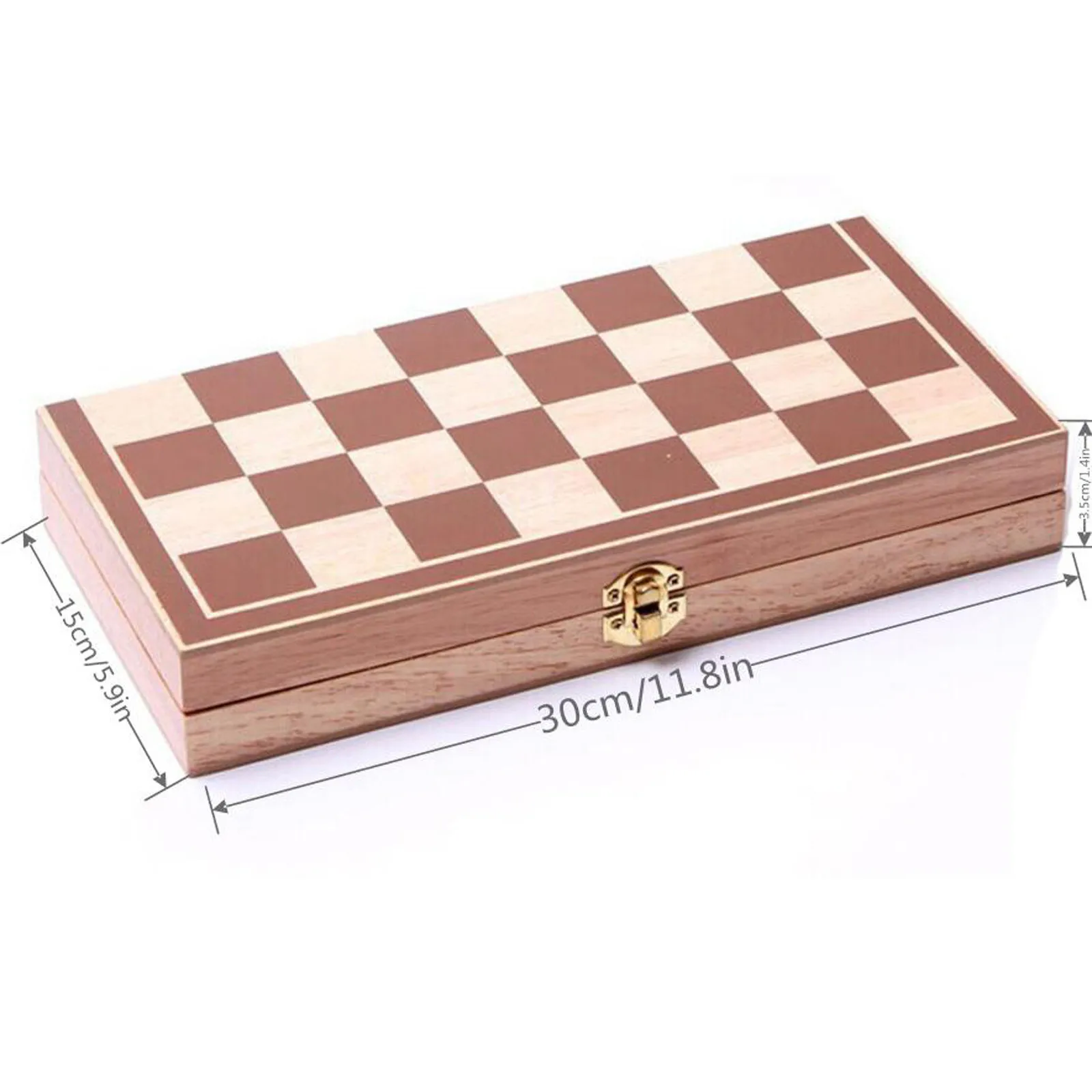 

Wooden Chesses Game 34 Chess Pieces Interior For Storage Portable Travel Board Game Set For Kid Portable Chesses Game