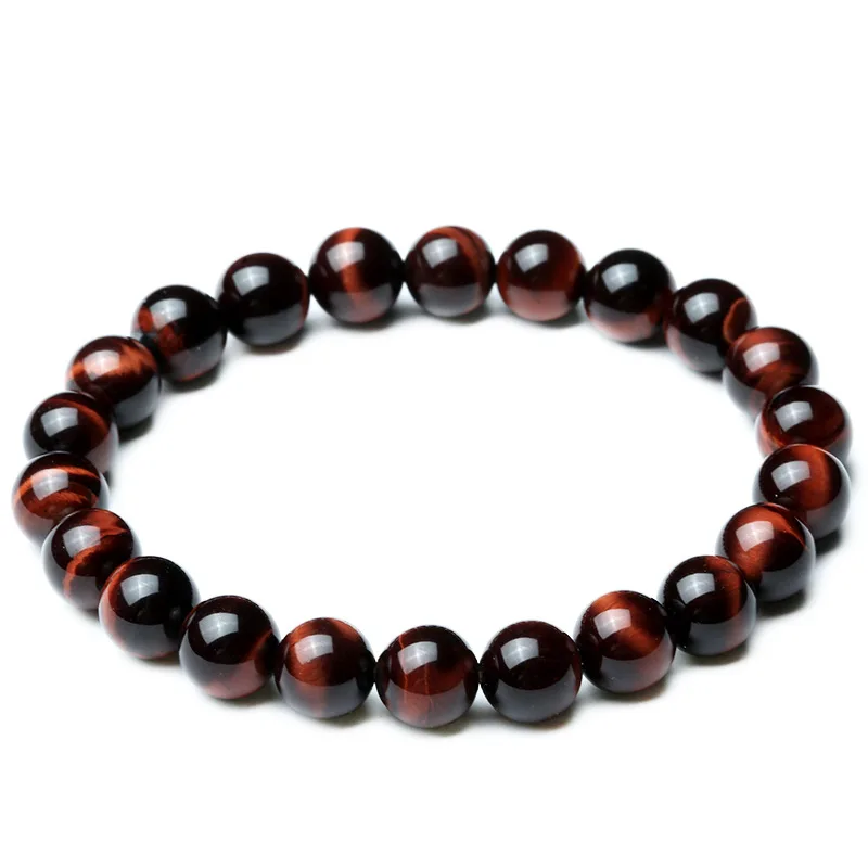 

GVUSMIL High Quality Tiger Eye Stone Bracelet Natural Stone Bead Mens Bracelet Throat Chakra Spiritual Gift for Him