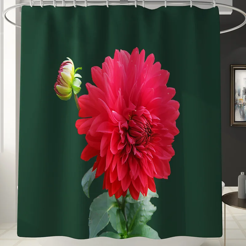 Цветы занавеска для душа ковер ванной комнаты набор ковриков туалета