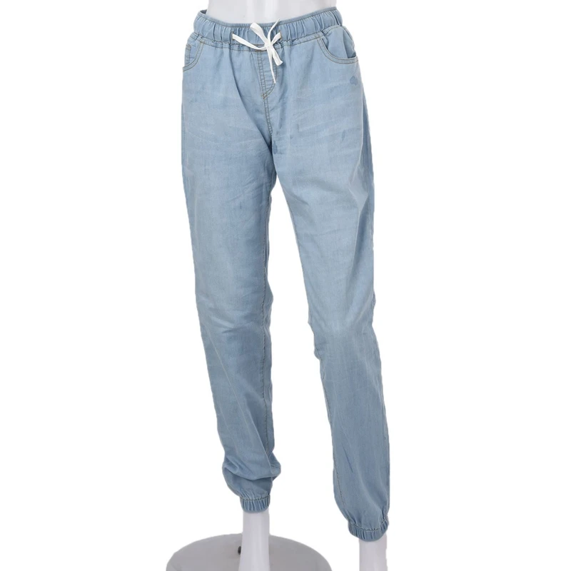 2 шт. Женские повседневные штаны для бега на шнурке джинсы с эластичной талией