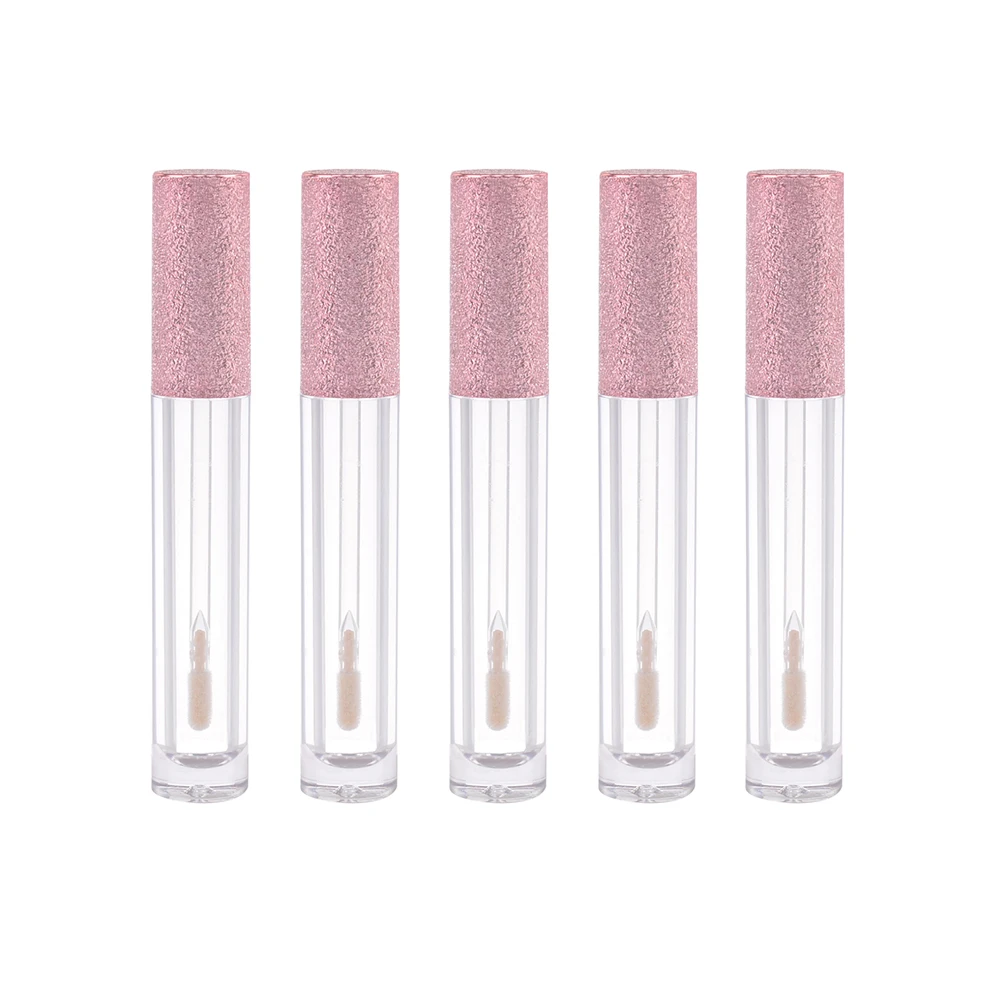 

1 pc 6ml Empty Lip Gloss Tube With Glitter Pink Cap Plastic Lip Glaze Refillable Bottle Sample Vials Cosmetics Container