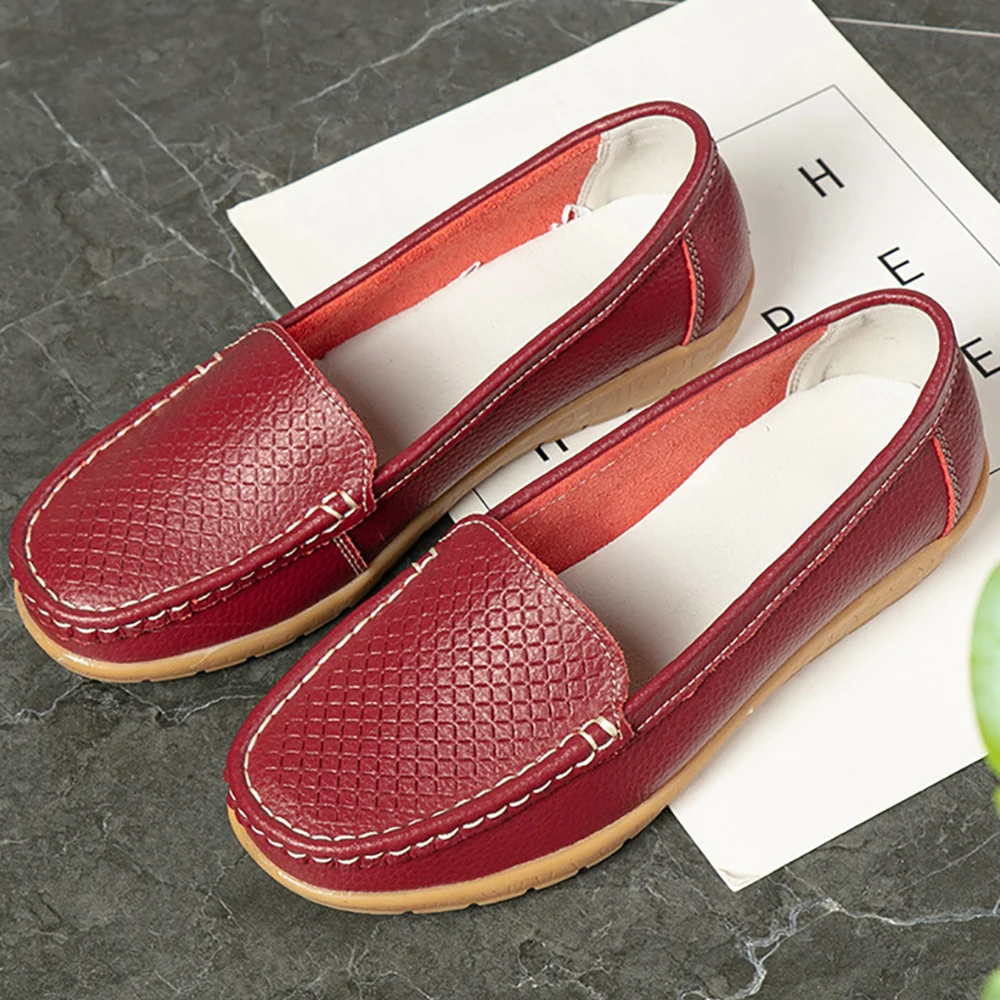 

Women's Genuine Cow Leather Loafers Shoes For Ladies Casual Retro Flats Female Brand Handmade Wedges Heels Girls 2021 Big Size
