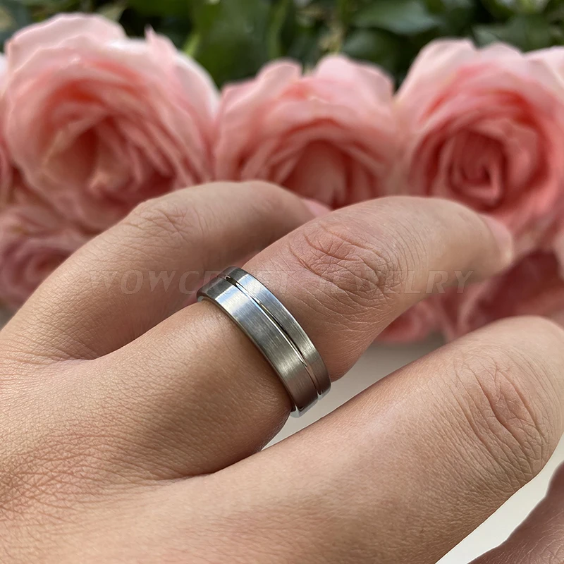 6 мм Мужские и женские обручальные кольца из карбида вольфрама классические