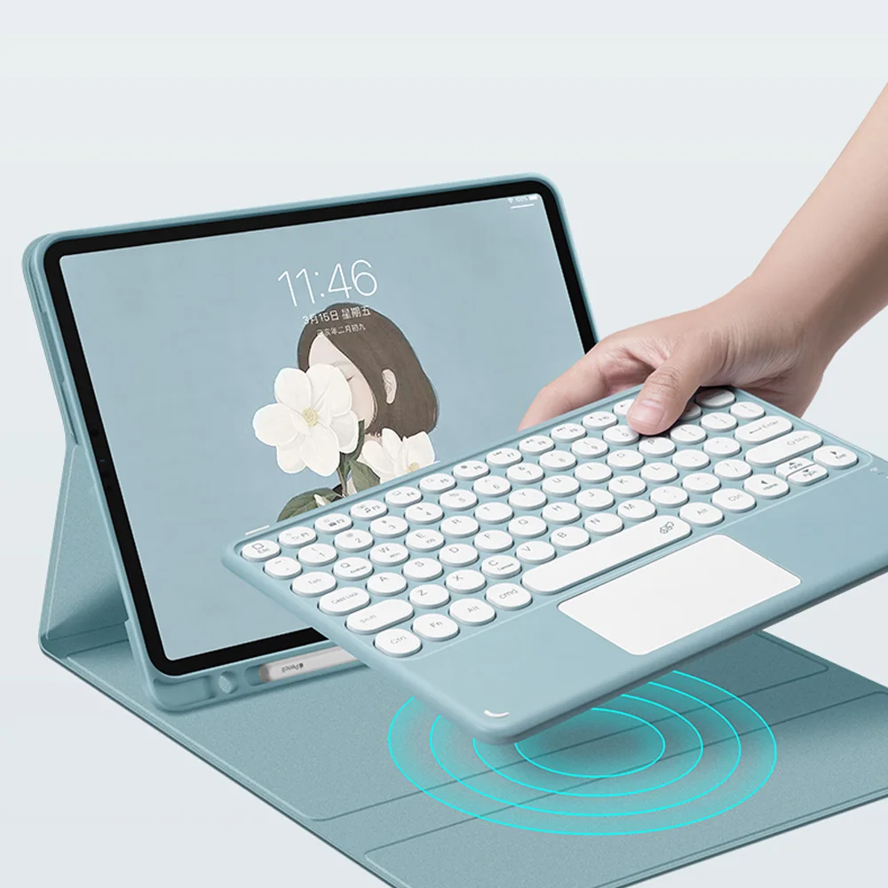 Для Samsung Galaxy Tab A7 2020 чехол с клавиатурой Bluetooth немецкая французская иврит русская