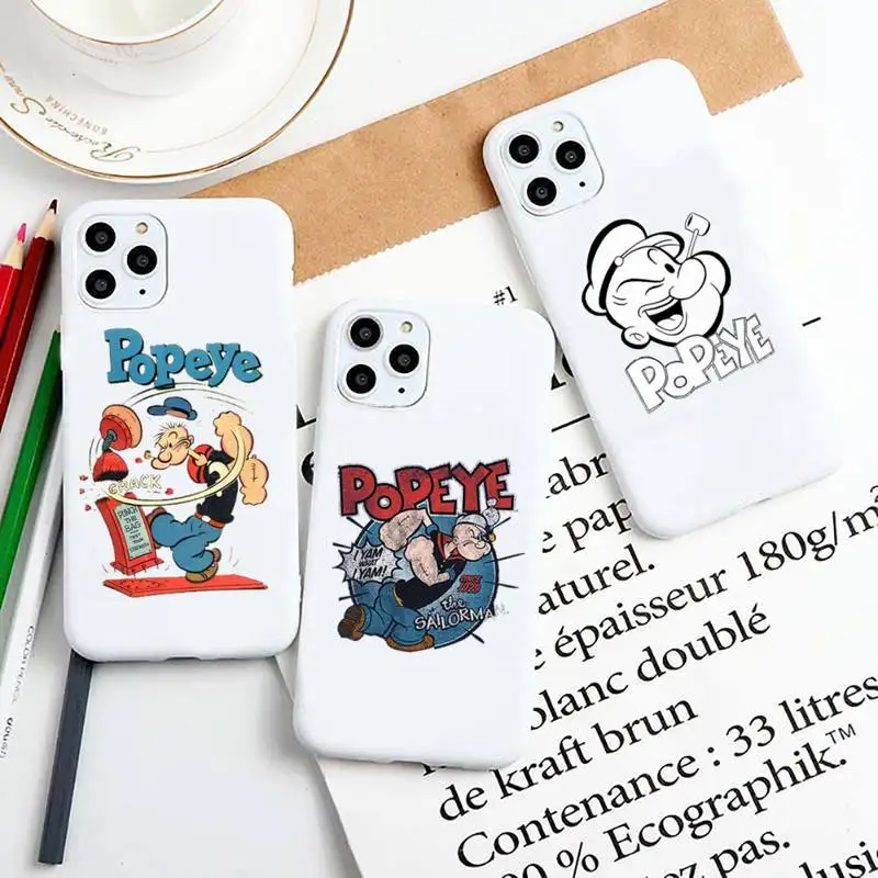 

Popeye the Sailor cartoon tv Phone Case Candy Color for iPhone 6 7 8 11 12 13 s mini pro X XS XR MAX Plus