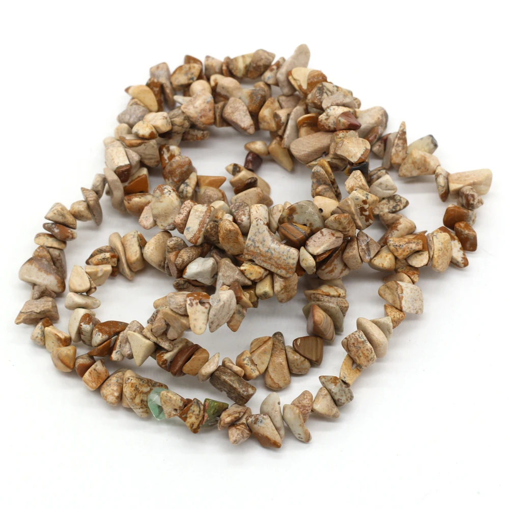

Natural Irregular Picture Stone Semi-precious Stones Loosely Spaced Beads Beaded To Make DIY Fashion Charm Jewelry Long 40cm