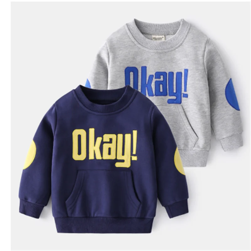 

Свитшот для мальчиков, детская одежда, Новинка осени и зимы 2022, свитер для малышей, плюшевые детские пальто, хлопковый теплый Топ 30