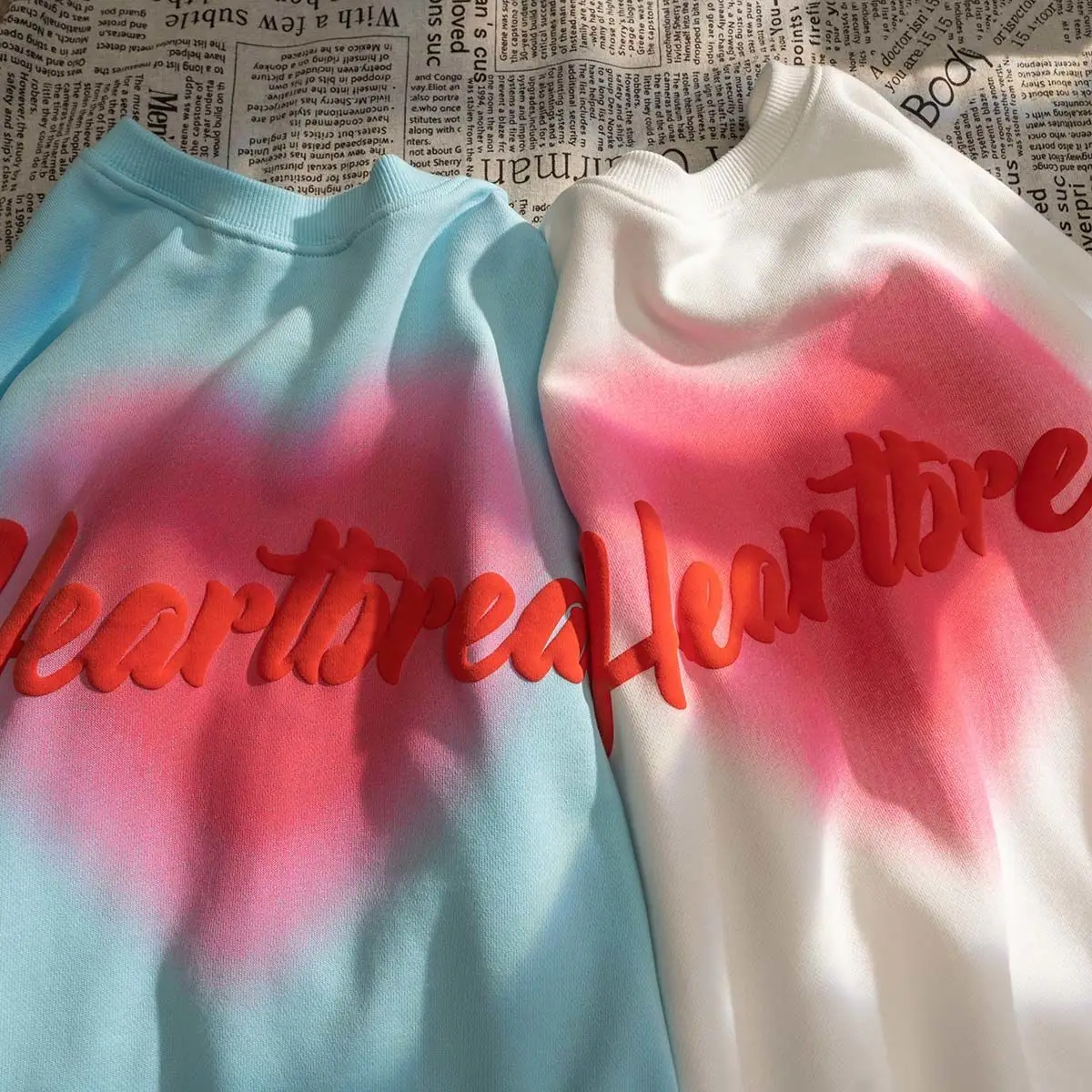 

Women's Sweater Morjin Japanese Yuan Sufeng Spray Painting Love Round Collar Sweater Girls' Super Fire Top Guochao Couple's Coat