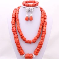 dudo 11 24mm nature coral 30 inches nigeria coral beads jewelry african wedding jewellery set bridal jewelry 2021