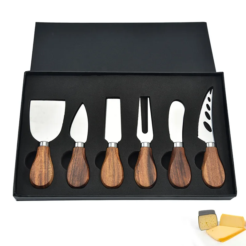 

6pcs/set wood Handle sets Bard Set Oak bamboo Cheese Cutter Knife slicer Kit Kitchen cheedse cutter Useful Cooking Tools