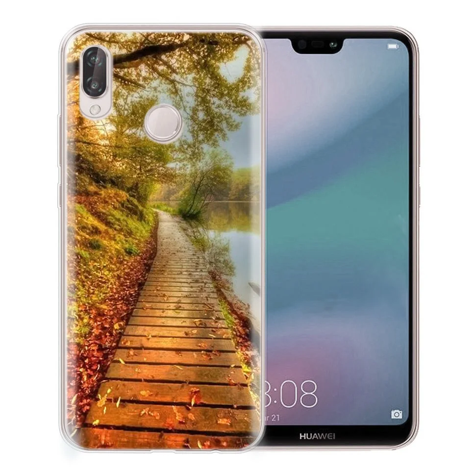 Soft Case For Huawei Honor 7A 8A 8X 8C 9 10 Mate 20 P Smart P10 Lite Nova 3 TPU landscape pattern Cover D048 |