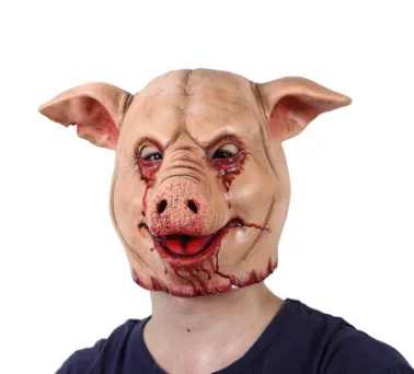 pig mask Стивен Кинг это маска пеннивайза страшная маска на Хеллоуин клоун Полное Лицо Маска ужас призрак маски латекс реалистичные сумасшедшие жуткие - Цвет: pig mask