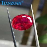 oval shape natua l cut ruby red stone with inculsions vs si clarity loose stone