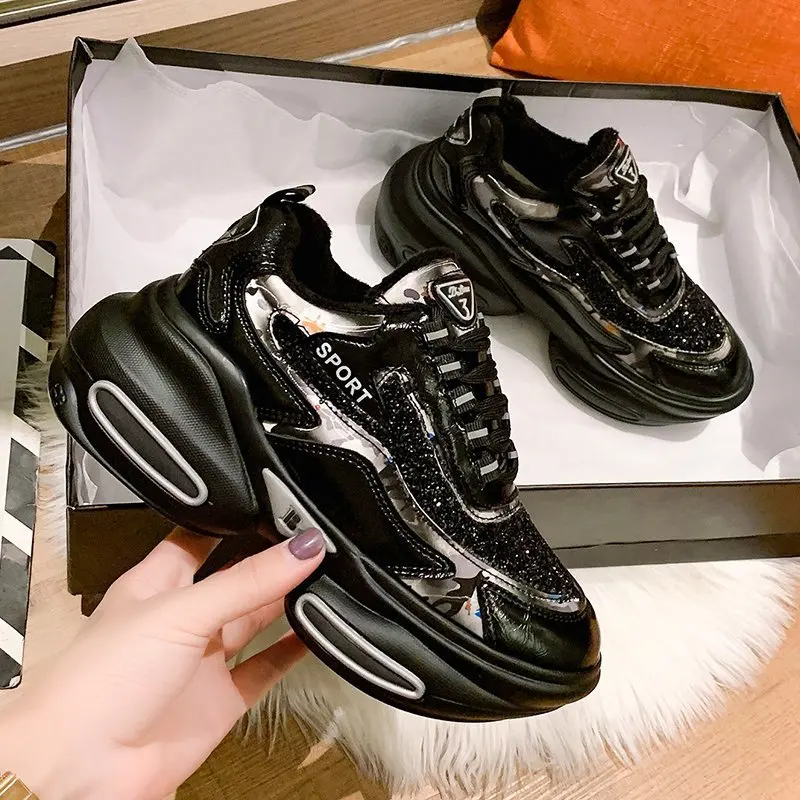 

Fujin Thick Sole Wedge Heel Women Sneakers Platform Shoes Chunky Heel Casual Shoes 2021 High Quality Breathable Comfortable