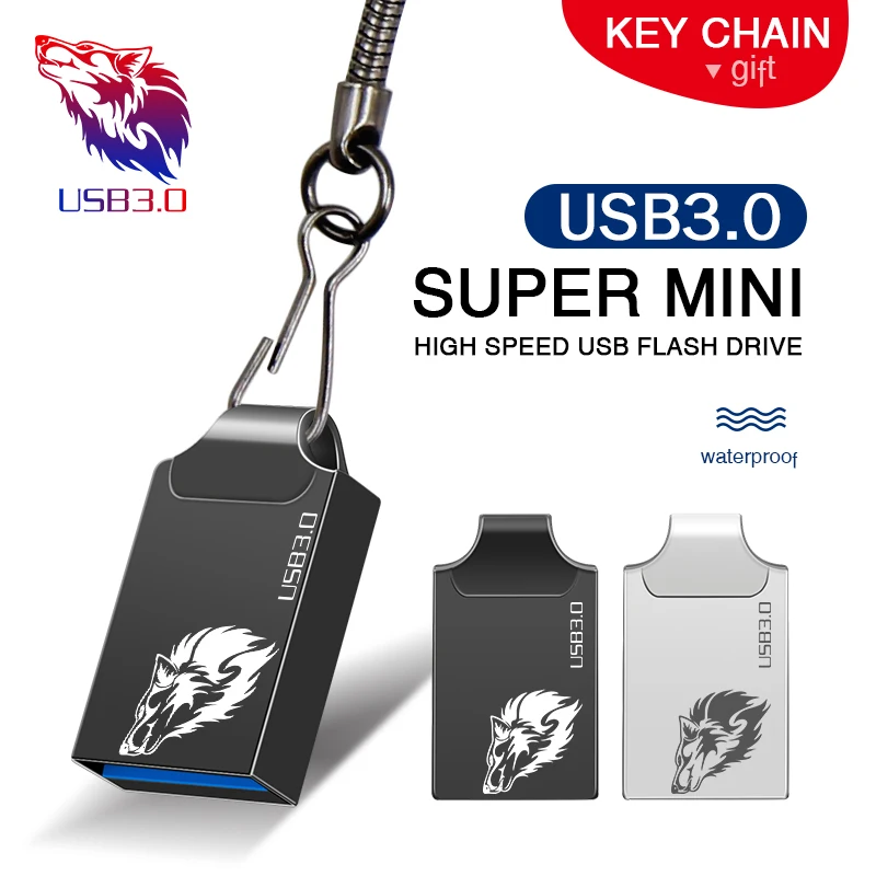 

Wolf 2 Color Mini Metal USB Flash 16GB 32GB 64GB 128GB Pen Drive USB 3.0 Tiny Memory Stick U Disk