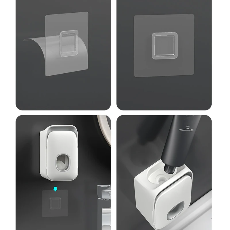 

Wall Mounted Automatic Toothpaste Squeezer Dispenser Plastic Dust-proof Toothbrush Holder For Toilet Bathroom Accessories