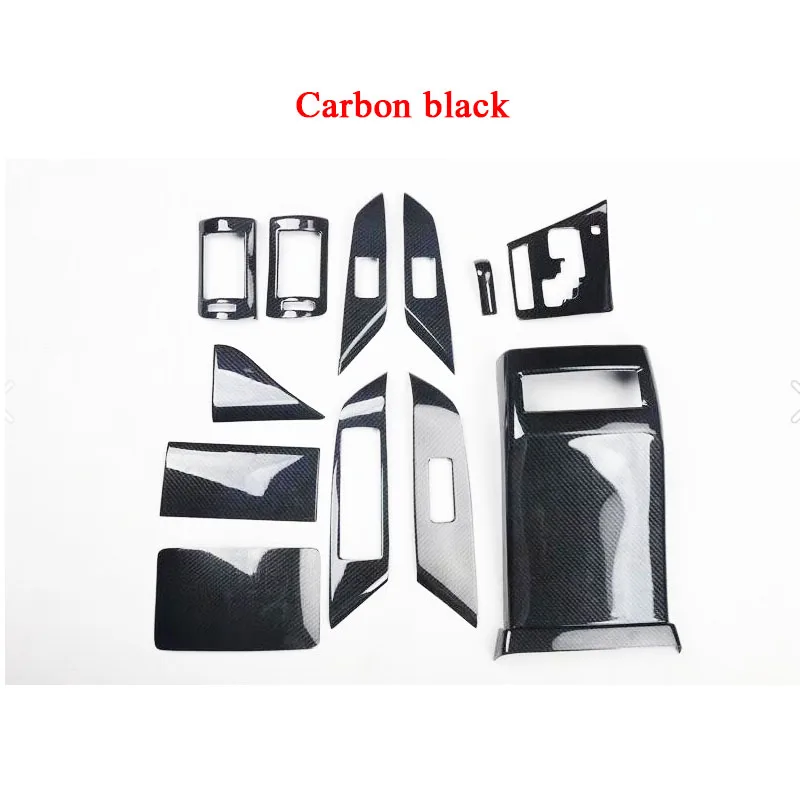 Carbon black 12 шт., автомобильные наклейки, интерьерные, деревянные, цветные, накладные, s, накладка на панель, рамка, набор, подходит для Lexus RX 2009-, автомобильные аксессуары - Название цвета: Carbon black