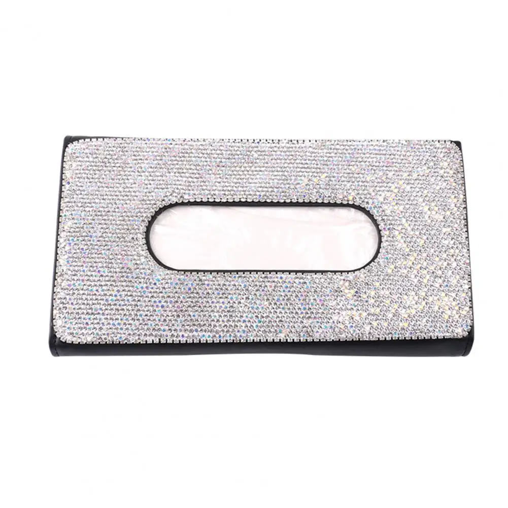 

Eye-catching Fashion Faux Leather Car Tissue Holder Space Saving Visor Tissue Holder Universal Fit for Women