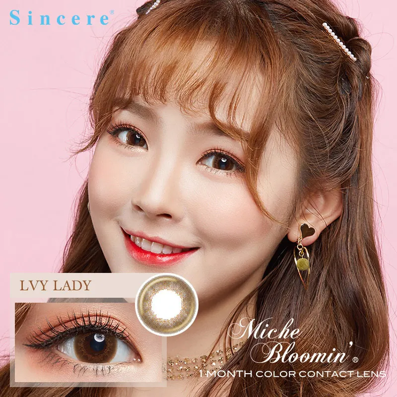 

Sincere vision 1pcs/box Ivy Lady contact lens big Pupil Colored Contact Lenses for eyes yearly degrees Myopia prescription