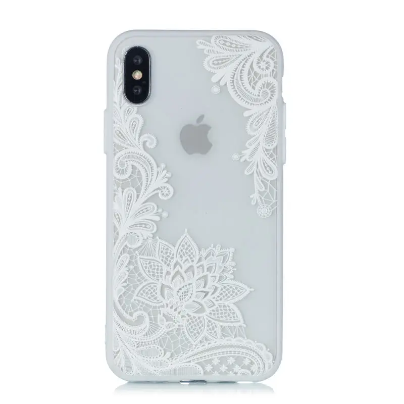 13 JFWEN чехол с кружевными цветами для iphone XS Max X 8 7 Plus XR Чехол Жесткий PC чехол для телефона s для iphone X 7 8 6S Plus 5 5S SE чехол - Цвет: 13
