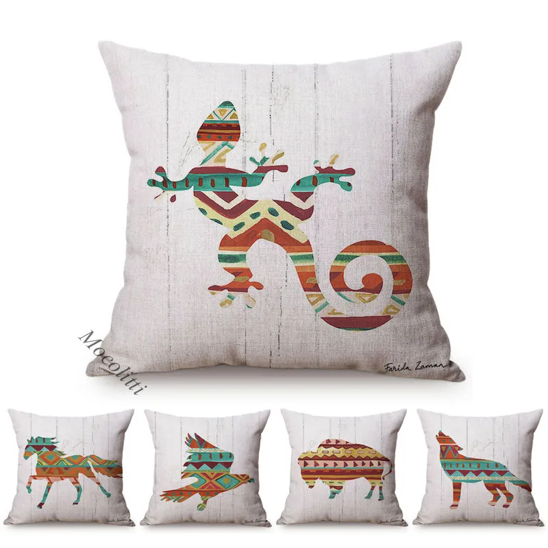 Ручная роспись Животное украшение для дома наволочка красочные Африка